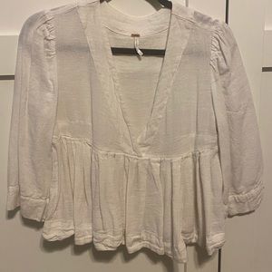 Free people 3/4 sleeve top off white